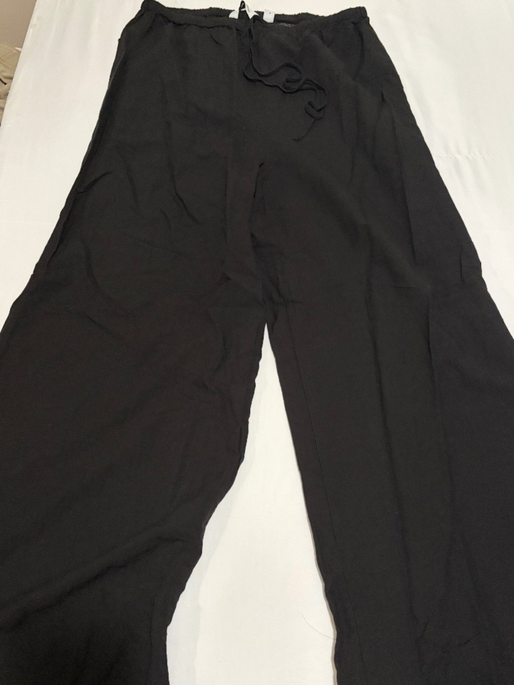 & Other Stories Linen Blend Wide Leg Drawstring Pants Black Size 10